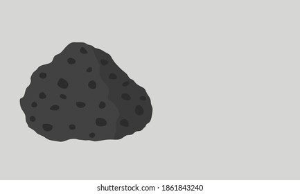 Dark colored basalt hand specimen vector .Mafic extrusive igneous rock