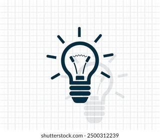 Dark colored vector icon with shadow on a light checkered background