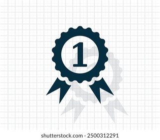 Dark colored vector icon with shadow on a light checkered background