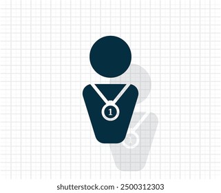 Dark colored vector icon with shadow on a light checkered background