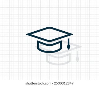 Dark colored vector icon with shadow on a light checkered background