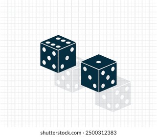 Dark colored vector icon with shadow on a light checkered background