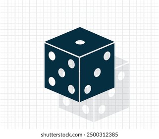 Dark colored vector icon with shadow on a light checkered background
