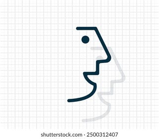 Dark colored vector icon with shadow on a light checkered background