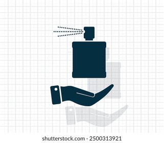 Dark colored vector icon with shadow on a light checkered background