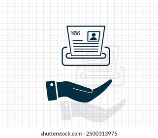Dark colored vector icon with shadow on a light checkered background