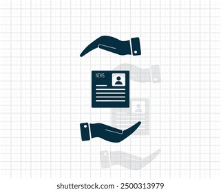 Dark colored vector icon with shadow on a light checkered background