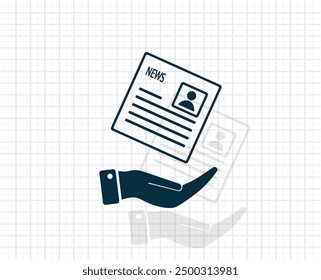 Dark colored vector icon with shadow on a light checkered background