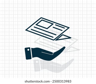 Dark colored vector icon with shadow on a light checkered background