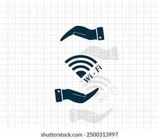 Dark colored vector icon with shadow on a light checkered background