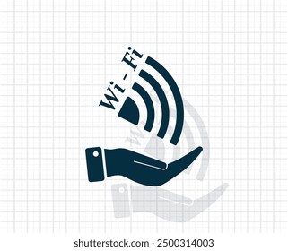 Dark colored vector icon with shadow on a light checkered background