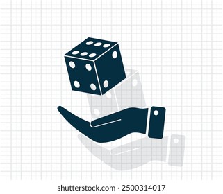 Dark colored vector icon with shadow on a light checkered background