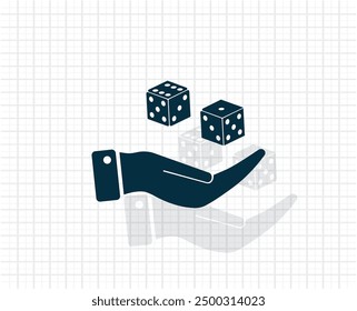 Dark colored vector icon with shadow on a light checkered background