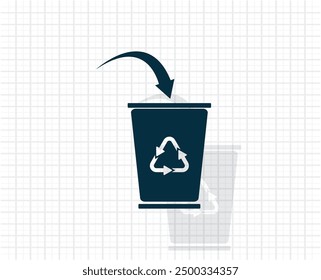 Dark colored vector icon with shadow on a light checkered background
