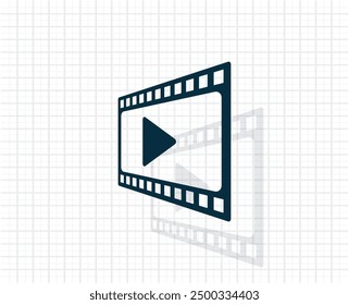 Dark colored vector icon with shadow on a light checkered background