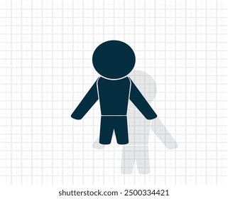 Icono de Vector de color oscuro con sombra sobre un fondo claro a cuadros