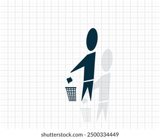 Dark colored vector icon with shadow on a light checkered background