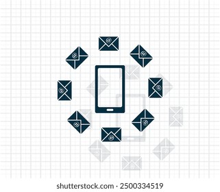Dark colored vector icon with shadow on a light checkered background
