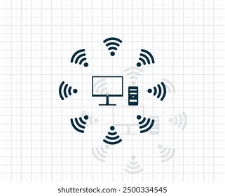 Dark colored vector icon with shadow on a light checkered background