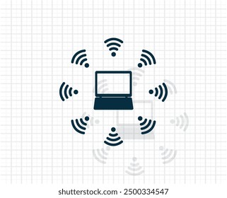 Dark colored vector icon with shadow on a light checkered background