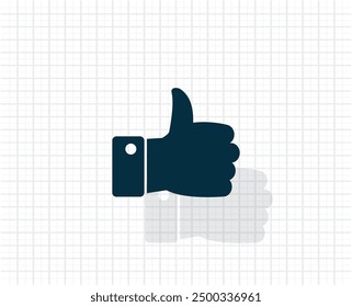 Dark colored vector icon with shadow on a light checkered background