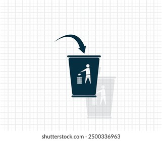 Dark colored vector icon with shadow on a light checkered background
