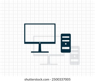 Dark colored vector icon with shadow on a light checkered background