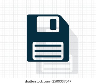 Dark colored vector icon with shadow on a light checkered background