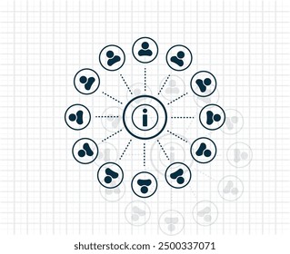 Dark colored vector icon with shadow on a light checkered background