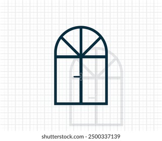Dark colored vector icon with shadow on a light checkered background