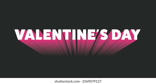 Dark Colorful Bold Big 3D Valentine's Day Typography or Banner Design with Gradient Effect. Colors: White, Purple