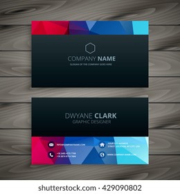 dark colorful business card