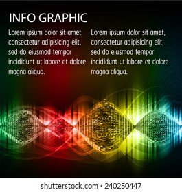 Dark colorful color Light Abstract Technology background for computer graphic website internet and business. text box. Brochure. card. sound wave.