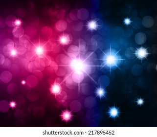 Dark colorful Defocused Light, Flickering Lights, Vector abstract festive background with bokeh defocused lights. universe, galaxies, stars. 