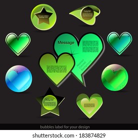 Dark colorful fashion stickers and buttons for web