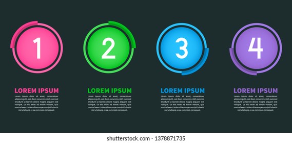 Dark Colorful Four Circular Infographic