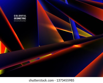 Dark colorful geometric background. Vector digital art design eps 10.