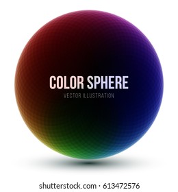 Dark Colorful Glowing Sphere. Vector Illustration.