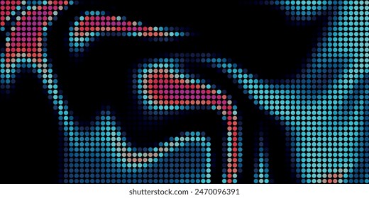 Dark colorful, Gray vector modern geometrical circle abstract background. Dotted texture template. Geometric pattern in halftone style with gradient.
