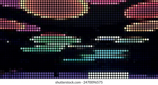 Colorido oscuro, fondo abstracto geométrico moderno del círculo del Vector gris. Plantilla de textura punteada. Patrón geométrico en estilo de semitonos con degradado.