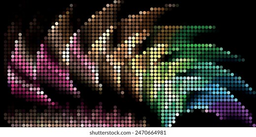 Dark colorful, Gray vector modern geometrical circle abstract background. Dotted texture template. Geometric pattern in halftone style with gradient.