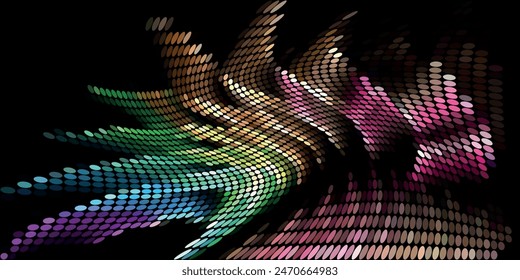 Dark colorful, Gray vector modern geometrical circle abstract background. Dotted texture template. Geometric pattern in halftone style with gradient.