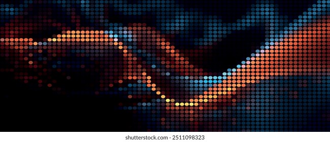 Fondo abstracto geométrico moderno de Vector gris colorido oscuro. Plantilla de textura punteada. Patrón geométrico en estilo semitono con gradiente.	