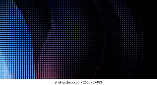 Fundo abstrato colorido escuro, vetor cinza moderno círculo geométrico. Modelo de textura pontilhada. Padrão geométrico no estilo de meio-tom com gradiente. 