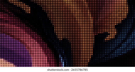 Fondo abstracto geométrico moderno de Vector gris colorido oscuro. Plantilla de textura punteada. Patrón geométrico en estilo semitono con gradiente. 