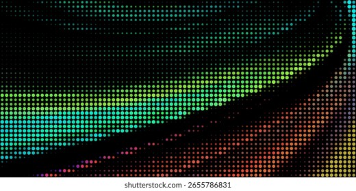 Dark colorful, Gray vector modern geometrical circle abstract background. Dotted texture template. Geometric pattern in halftone style with gradient. 