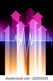 Dark colorful Light Abstract Technology background for computer graphic website internet and technology. arrow.