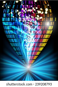 Dark colorful Light Abstract Technology background for computer graphic website internet.