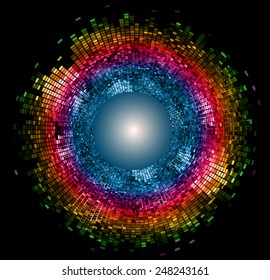 Dark colorful Light Abstract Technology background for computer graphic website internet. 