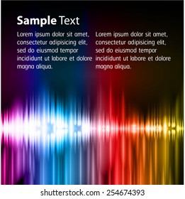 Dark colorful Light Abstract Technology background for computer graphic website internet. text box. Brochure. Sound waves